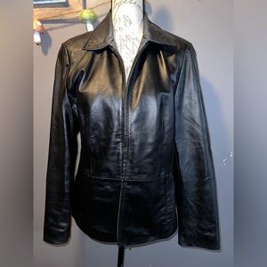 Small “Lambskin Leather” leather jacket